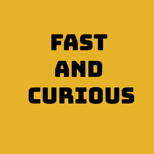 This image reads, "Fast and Curious".