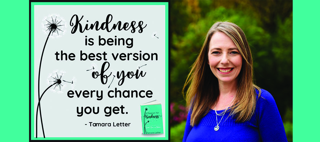 Headshot of a lady and a quote.