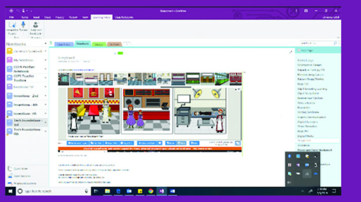 Screen shot of OneNote dashboard.