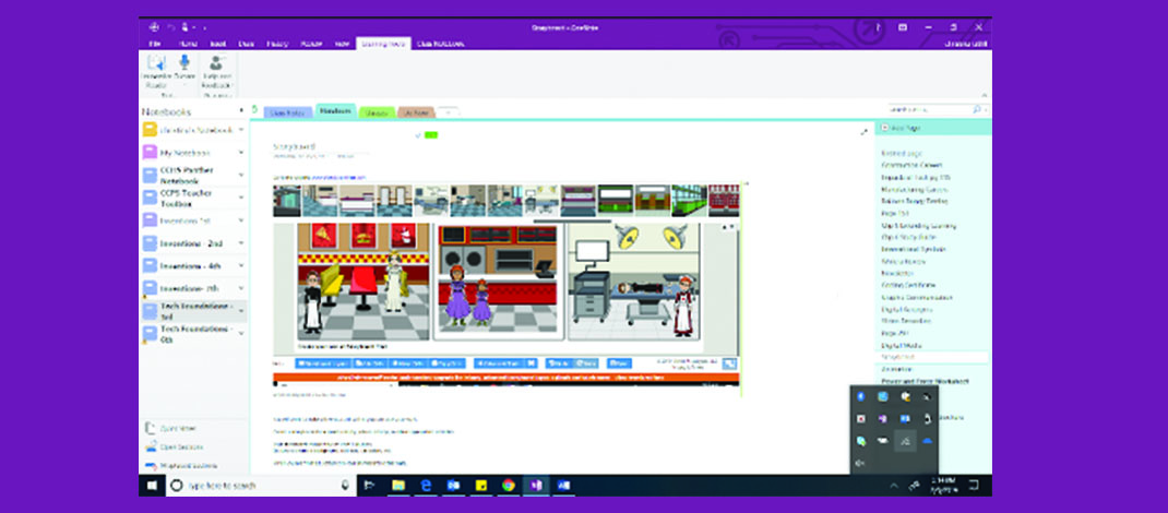 Screen shot of OneNote dashboard.